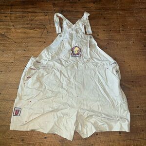 Looney Tunes Vintage tan embroidered Tweety 26/28W  bib overalls